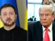 Presidente da Ucrânia, Volodymyr Zelenskyy, em 12 de fevereiro de 2025, e presidente dos EUA, Donald Trump, em 25 de fevereiro de 2025 [Tetiana Dzhafarova e Jim Watson/AFP]Fonte: Al Jazeera