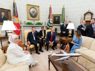 Donald Trump e Melania Trump com Recep Erdoğan e Emine Erdoğan na Casa Branca, 2019.