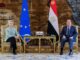 Ursula von der Leyen e Abdel Fattah al-Sisi durante visita oficial ao Egito em 2024