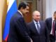 Vladimir Putin e Nicolás Maduro juntos em encontro oficial, representando a parceria estratégica Rússia-Venezuela.
