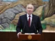 O presidente russo Vladimir Putin fala em coletiva de imprensa após a cúpula da Organização do Tratado de Segurança Coletiva em Bishkek, Quirguistão, em 27 de novembro de 2025