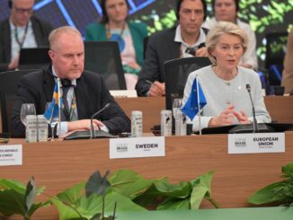 Líderes da União Europeia participam de reunião na COP30, no Brasil, sobre a criação da Coalizão Aberta para o Mercado de Carbono em Conformidade.