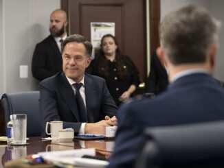 Mark Rutte, secretário-geral da OTAN, durante evento oficial em 2025